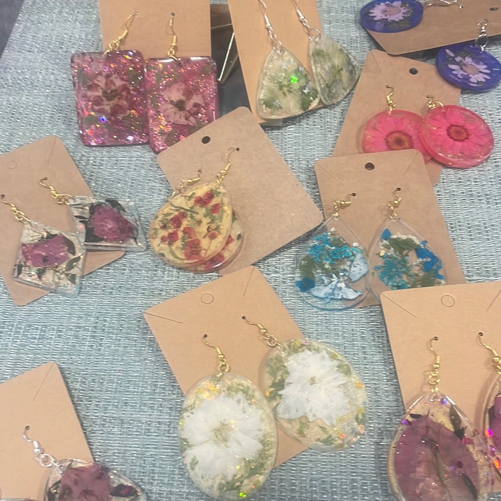 #101 Large Pressed Flower Earrings